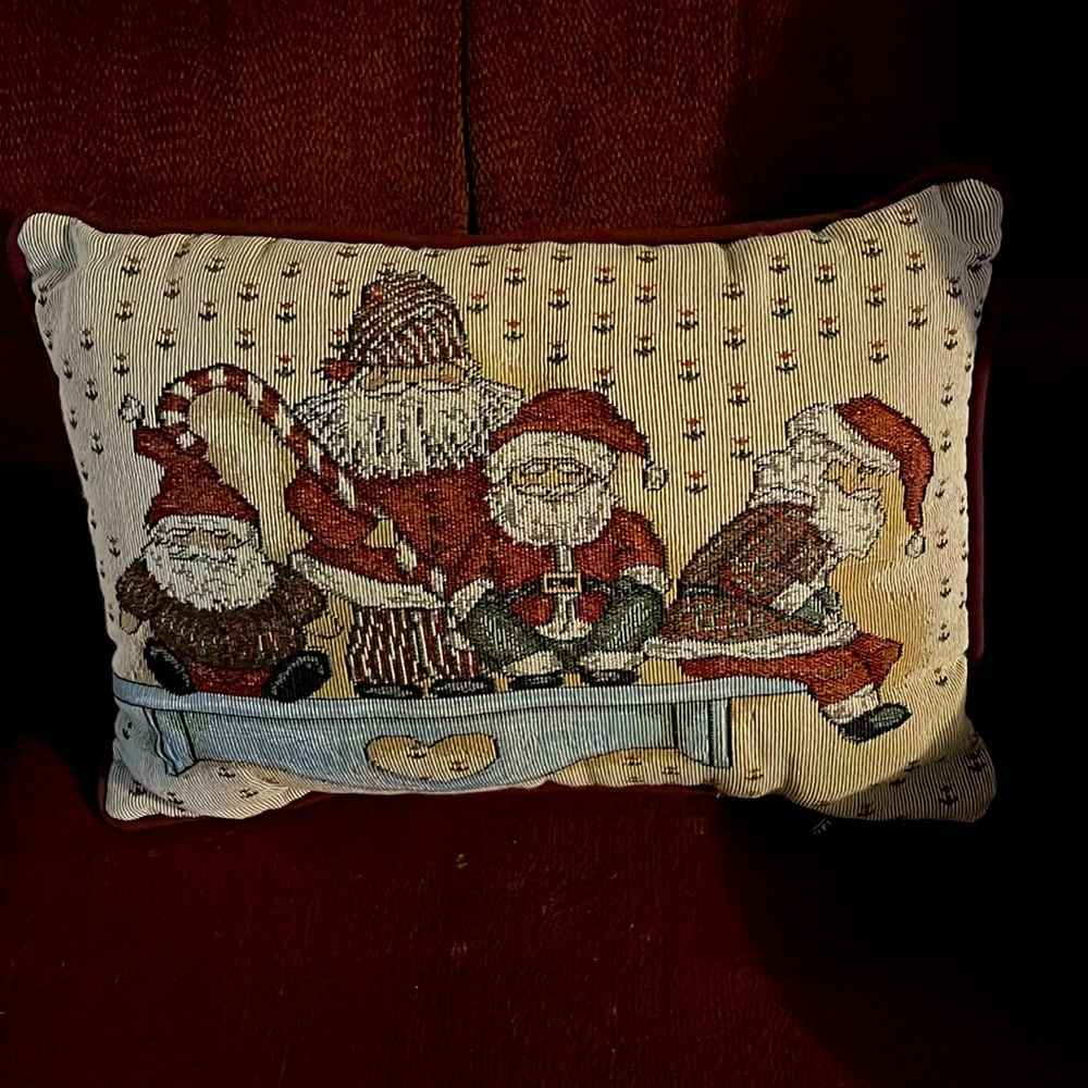 Portofino Santa’s Sitting on a Shelf, Red,Tan,Green Beige,